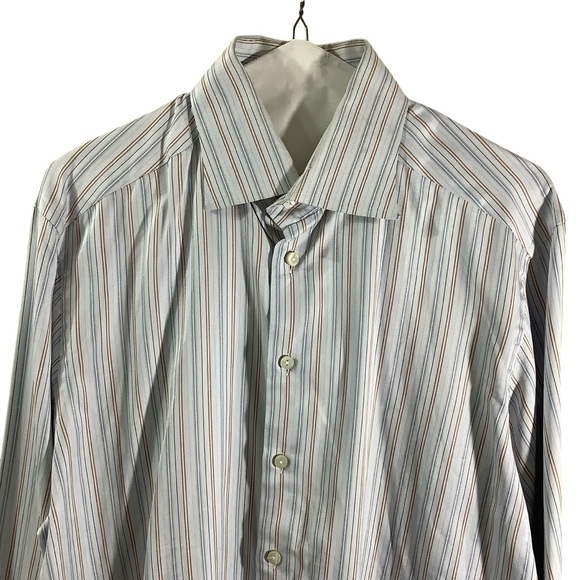 Eton Striped Casual Button Down Shirts Long Sleeve Wrinklefree Cotton - Picture 2 of 6